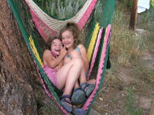 Two girls in a hammock