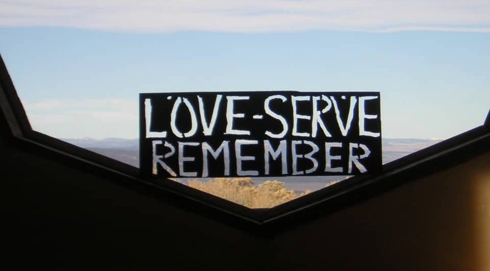sign with Love Serve Remember