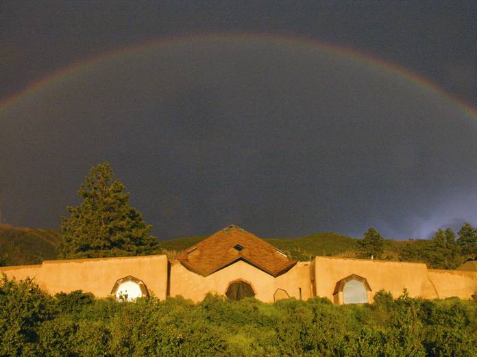 The Dome framed by a rainbow